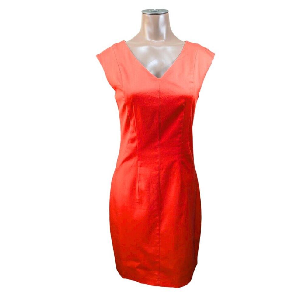 Mossimo Size 4 True Red Cap Sleeve V-Neck Lined Knee Length Dress